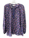 India Collection Emerson Fry Size XS Purple, Green & Pink Cotton Floral Top Purple, Green & Pink / XS