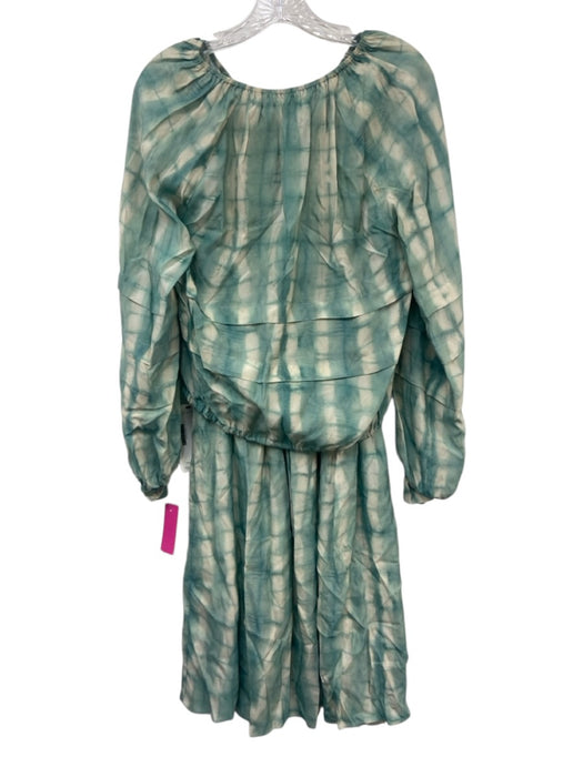 Marie Oliver Size XS Green & Cream Viscose Long Sleeve Tie Dye Maxi Skirt Set Green & Cream / XS