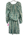 Marie Oliver Size XS Green & Cream Viscose Long Sleeve Tie Dye Maxi Skirt Set Green & Cream / XS