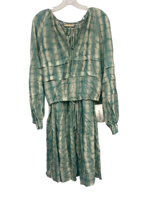 Marie Oliver Size XS Green & Cream Viscose Long Sleeve Tie Dye Maxi Skirt Set Green & Cream / XS