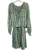 Marie Oliver Size XS Green & Cream Viscose Long Sleeve Tie Dye Maxi Skirt Set Green & Cream / XS