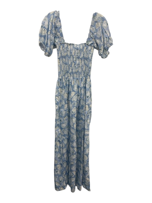Kenny Flowers Size XS Blue, White, Green Long Sleeve Abstract Print Midi Dress Blue, White, Green / XS