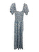 Kenny Flowers Size XS Blue, White, Green Long Sleeve Abstract Print Midi Dress Blue, White, Green / XS