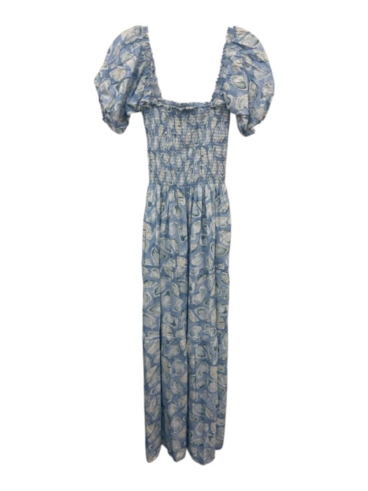 Kenny Flowers Size XS Blue, White, Green Long Sleeve Abstract Print Midi Dress Blue, White, Green / XS