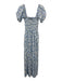 Kenny Flowers Size XS Blue, White, Green Long Sleeve Abstract Print Midi Dress Blue, White, Green / XS