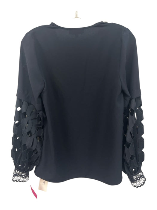 Pearl by Lela Rose Size XS Navy Blue Polyester Long Sleeve Lace Sleeves Top Navy Blue / XS