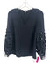 Pearl by Lela Rose Size XS Navy Blue Polyester Long Sleeve Lace Sleeves Top Navy Blue / XS