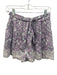 Christy Lynn Size XS Purple & White Linen Elastic Waist Floral Print Shorts Purple & White / XS