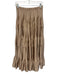 Current Air Size S Brown Polyester Elastic Waist Pleated Maxi Satin Skirt Brown / S