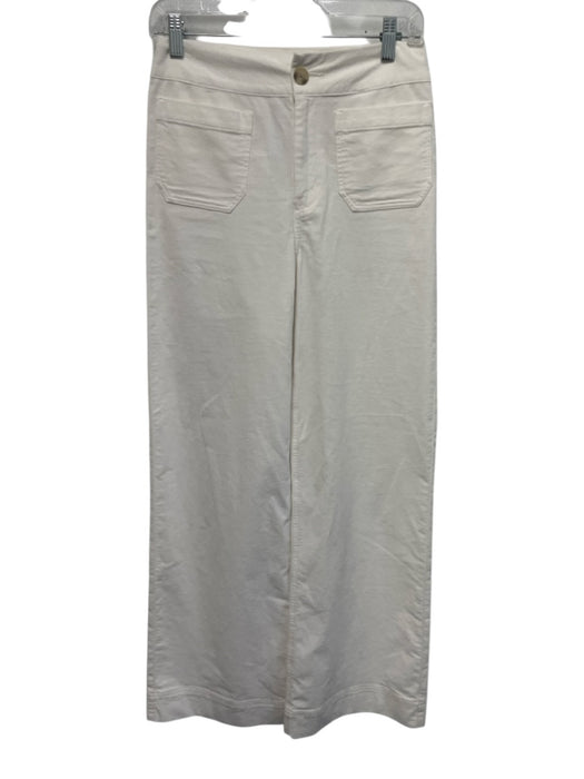 Travis Mathew Size S White Cotton Blend Zip & Button Patch Pocket Wide Leg Pants White / S