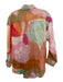 Vitamin A Size S Orange, Pink & Multi Linen Button Front Long Sleeve Short Set Orange, Pink & Multi / S