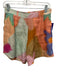 Vitamin A Size S Orange, Pink & Multi Linen Button Front Long Sleeve Short Set Orange, Pink & Multi / S