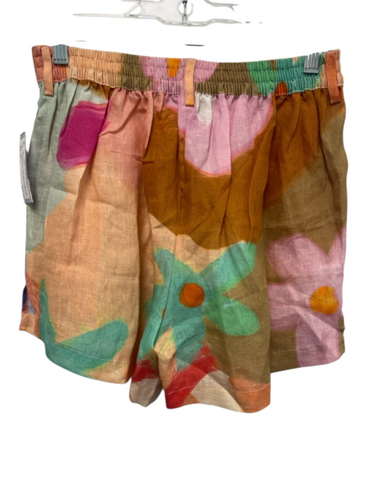 Vitamin A Size S Orange, Pink & Multi Linen Button Front Long Sleeve Short Set Orange, Pink & Multi / S