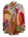 Vitamin A Size S Orange, Pink & Multi Linen Button Front Long Sleeve Short Set Orange, Pink & Multi / S