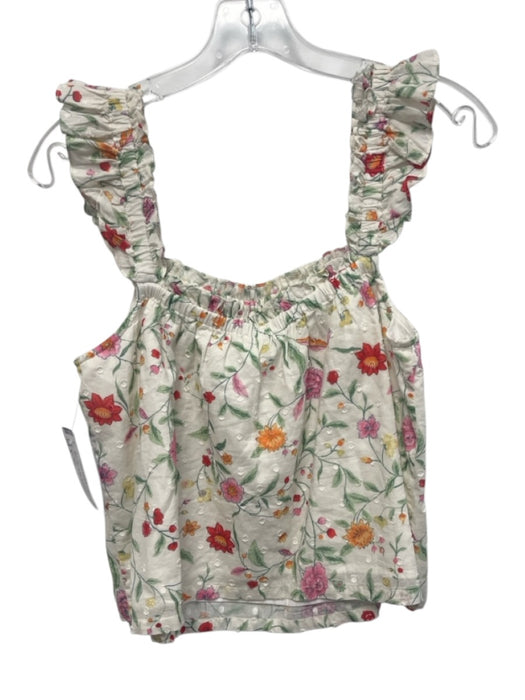 Roller Rabbit Size S White & Multi Cotton Floral Elastic Waist Mini Short Set White & Multi / S
