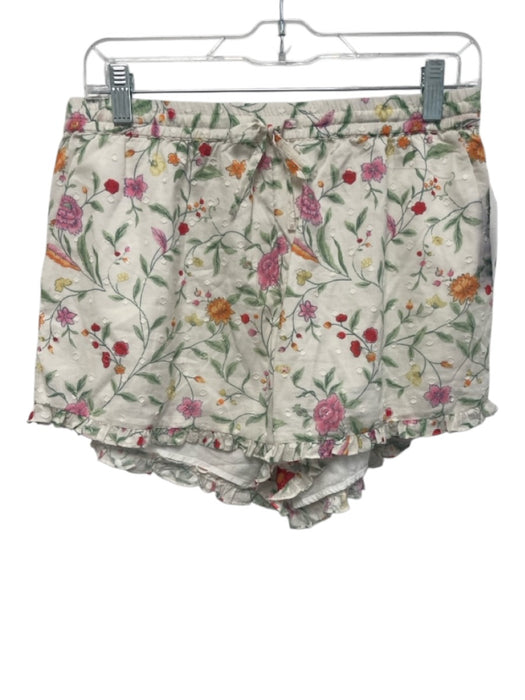 Roller Rabbit Size S White & Multi Cotton Floral Elastic Waist Mini Short Set White & Multi / S