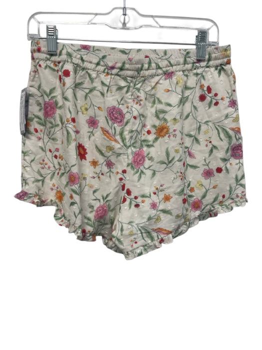 Roller Rabbit Size S White & Multi Cotton Floral Elastic Waist Mini Short Set White & Multi / S