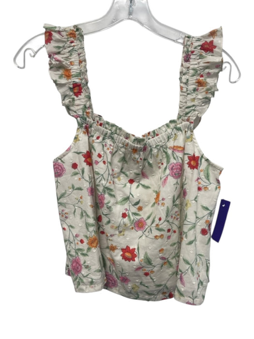 Roller Rabbit Size S White & Multi Cotton Floral Elastic Waist Mini Short Set White & Multi / S