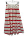 Olivia by Livro Size XS White & Red Cotton Striped Zip Close Pleat A line Skirt White & Red / XS
