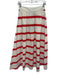Olivia by Livro Size XS White & Red Cotton Striped Zip Close Pleat A line Skirt White & Red / XS