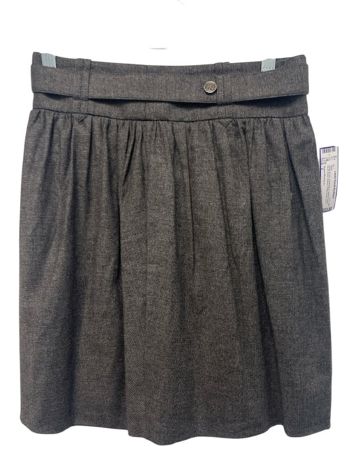 Robert Rodriguez Size 2 Deep Brown Wool Blend Belted Waist Pleat Skirt Deep Brown / 2