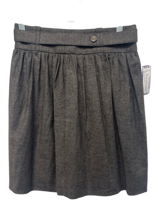 Robert Rodriguez Size 2 Deep Brown Wool Blend Belted Waist Pleat Skirt Deep Brown / 2
