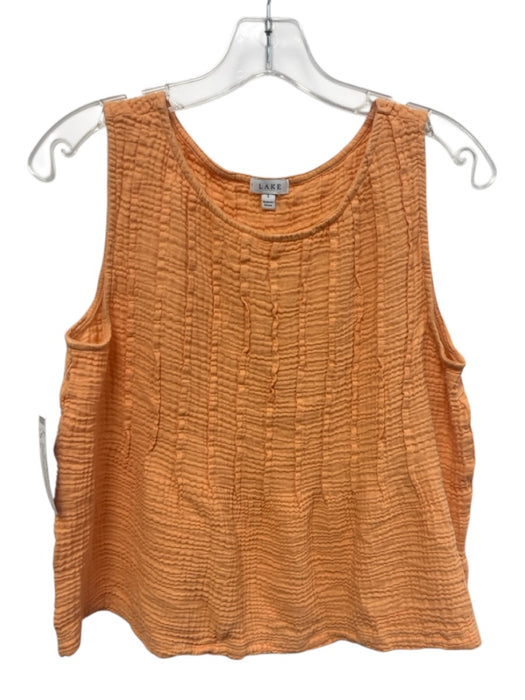 Lake Size S Orange Cotton Blend Elastic Blend Sleeveless Gauze Short Set Orange / S
