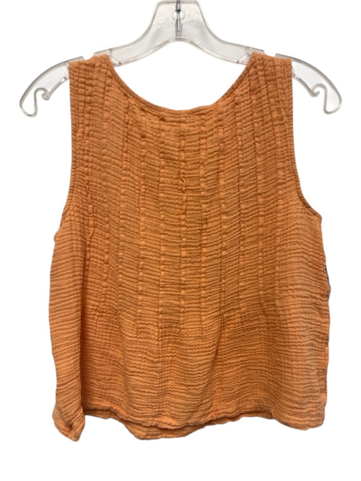 Lake Size S Orange Cotton Blend Elastic Blend Sleeveless Gauze Short Set Orange / S