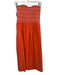 Ramy Brook Size S Orange Cotton Blend Sleeveless Midi Smocked Bodice Dress Orange / S