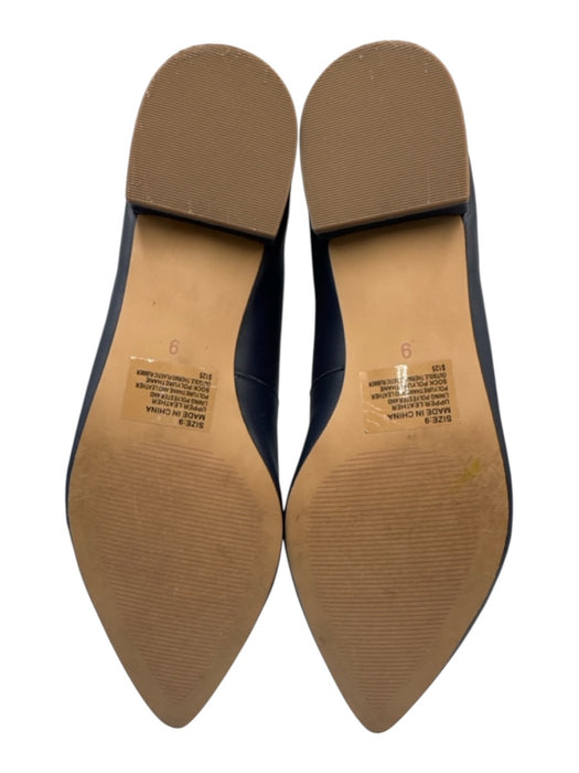 Draper James Shoe Size 9 Navy Leather Buckle Close Pointed Toe Pearl studs Shoes Navy / 9
