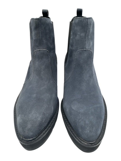 Cecelia Shoe Size 9 Black Leather Wedge Round Pointed Toe Suede Boots Black / 9