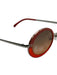 Chanel Red Metal & Acetate Round Lens CC Logo Vintage Gradient Sunglasses Red
