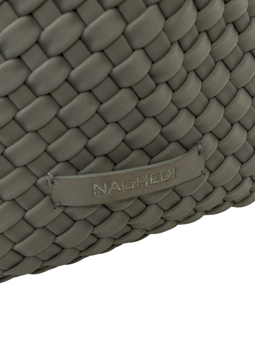 Naghedi Grey Synthetic Top Handle Woven Tote Pouch Inc. Bag Grey / M