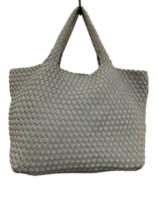 Naghedi Grey Synthetic Top Handle Woven Tote Pouch Inc. Bag Grey / M
