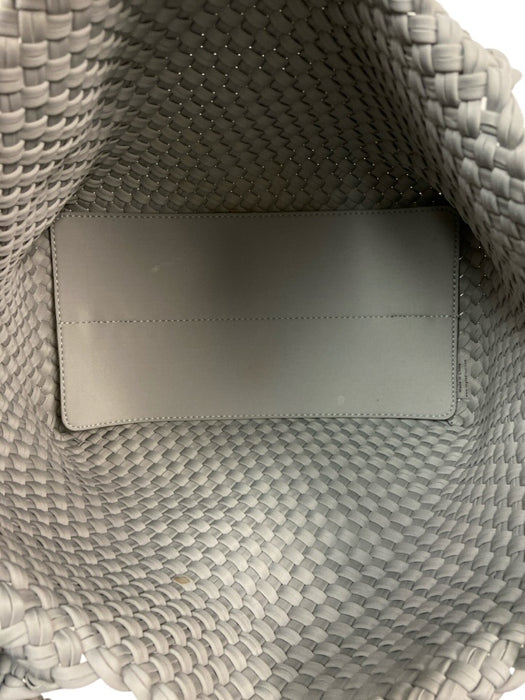 Naghedi Grey Synthetic Top Handle Woven Tote Pouch Inc. Bag Grey / M