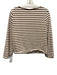 Lake Size S Brown & White Cotton Stripe Wide Neck Long Sleeve Short Set Brown & White / S