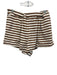 Lake Size S Brown & White Cotton Stripe Wide Neck Long Sleeve Short Set Brown & White / S