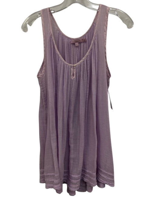 Calypso St. Barth Size S Light Purple Cotton Gauze Sleeveless Ribbon Trim Top Light Purple / S