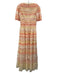Needle & Thread Size 4 Pink, Orange, Yellow Polyester Short Sleeve Ruffles Dress Pink, Orange, Yellow / 4