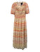 Needle & Thread Size 4 Pink, Orange, Yellow Polyester Short Sleeve Ruffles Dress Pink, Orange, Yellow / 4