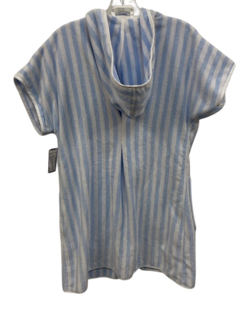 Weezie Towels Size XS/S Blue & White Terry Cloth Short Sleeve Stripe Midi Dress Blue & White / XS/S