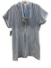 Weezie Towels Size XS/S Blue & White Terry Cloth Short Sleeve Stripe Midi Dress Blue & White / XS/S