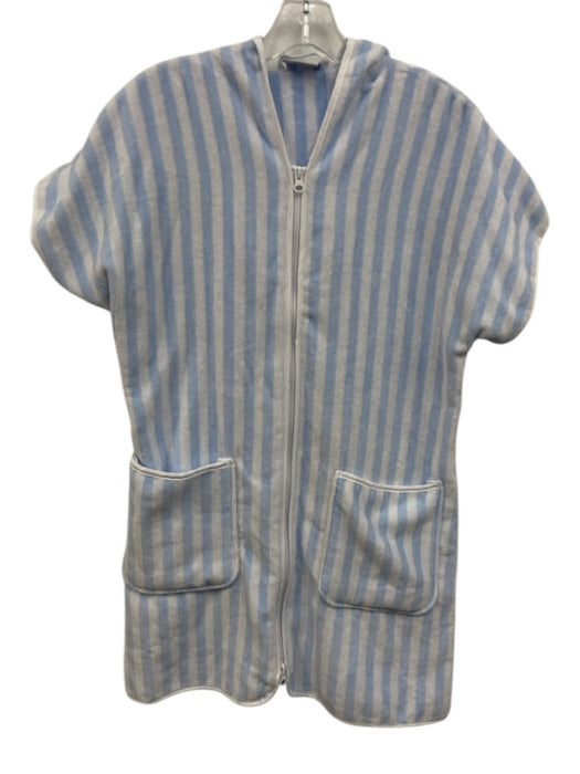 Weezie Towels Size XS/S Blue & White Terry Cloth Short Sleeve Stripe Midi Dress Blue & White / XS/S