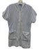 Weezie Towels Size XS/S Blue & White Terry Cloth Short Sleeve Stripe Midi Dress Blue & White / XS/S