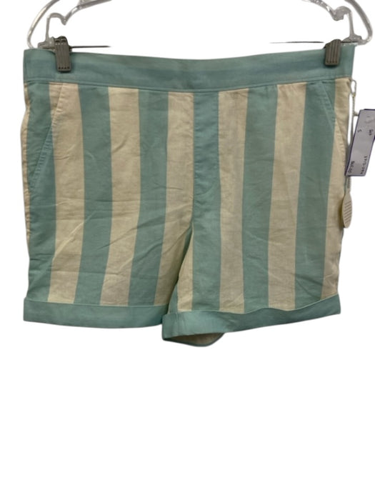 Spartina Size S Seafoam Green & Cream Linen & Cotton 3/4 Sleeve Stripe Short Set Seafoam Green & Cream / S
