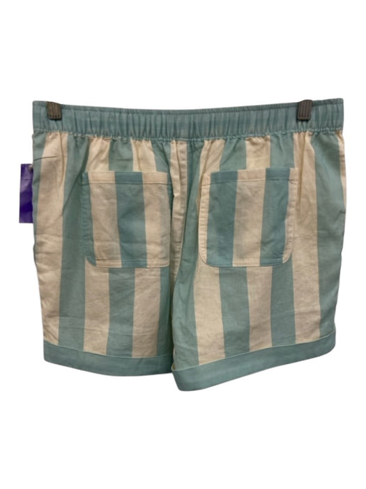 Spartina Size S Seafoam Green & Cream Linen & Cotton 3/4 Sleeve Stripe Short Set Seafoam Green & Cream / S