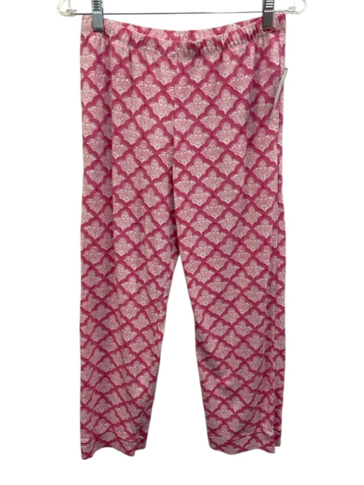 Roller Rabbit Size S Pink & White Pima Cotton Short Sleeve Pajamas Pant Set Pink & White / S