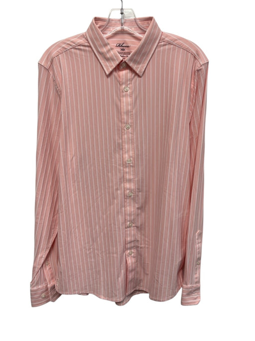 Rhone NWT Size M Pink & White Cotton Blend Striped Button Down Long Sleeve Shirt Pink & White / M