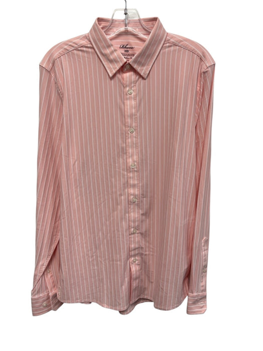 Rhone NWT Size M Pink & White Cotton Blend Striped Button Down Long Sleeve Shirt Pink & White / M