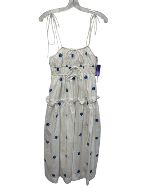 En Saison Size S White & Blue Polyester & Cotton Spaghetti Strap Seashell Dress White & Blue / S